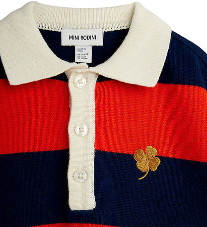 Mini Rodini Blouse - Knitted - Rugby - Red/Blue/White