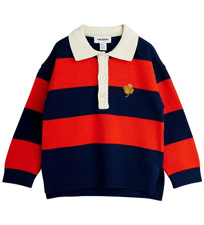 Mini Rodini Blouse - Knitted - Rugby - Red/Blue/White