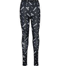 Hummel Leggings - hmlJR Líkamsræktarstöð - Svart/Hvítt M. Lógó
