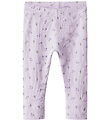 Name It Leggings - Rib - NbfHofie - Misty Lilac M. Blóm