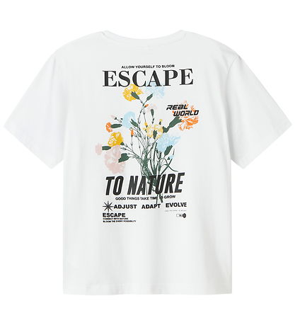 Name It T-shirt - NkmLaurel - Bright White w. Flowers