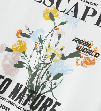 Name It T-shirt - NkmLaurel - Bright White w. Flowers