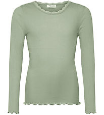 Rosemunde Blouse - Rib - Balta - Abbey Stone w. Lace