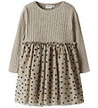 Name It Dress - Rib - NmfNea Tulle - Iceland Fossil