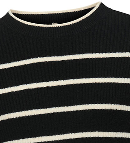 Kids Only Dress - Knitted - Rib - KogIbi - Black/Whitecap Grey