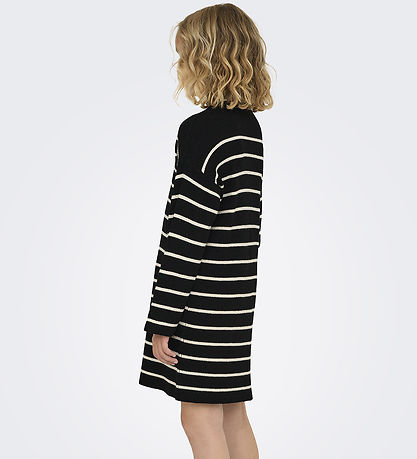 Kids Only Dress - Knitted - Rib - KogIbi - Black/Whitecap Grey