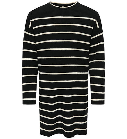 Kids Only Dress - Knitted - Rib - KogIbi - Black/Whitecap Grey
