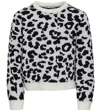 Kids Only Blouse - Wool - Knitted - KogDora - Birch/Black Leo