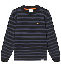 Mads Nørgaard Blouse - Stripe Carlito - Parisian Night/Black