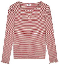 Mads Nørgaard Blússa - Rib - Stripe Tala - Víngerð/Vanilla Ice