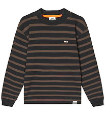 Mads Nørgaard Blússa - Stripe Carlito - Svart/Demitasse
