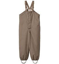 Wheat Rain Pants w. Thermo/Suspenders - PU - Lian - Dry wood