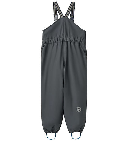 Wheat Rain Pants w. Termo/Suspenders - PU - Lian - Greyblue