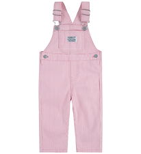 Levis Overalls - Railroad Stripe - Bright White/Pink