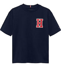 Tommy Hilfiger T-shirt - Varsity Front Back - Dark Night Navy w.
