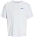 Jack & Jones Stuttermabolur - JjNinety - Hvítt M. Blátt