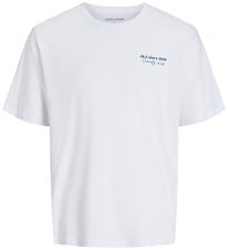 Jack & Jones T-shirt - JjNinety - White w. Blue