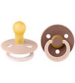 BIBS Colour Pacifiers - Size 1 - 2-Pack - Round - Blush Woodchuc