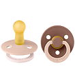 BIBS Colour Pacifiers - Size 2 - 2-Pack - Round - Blush Woodchuc