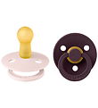BIBS Colour Pacifiers - Size 2 - 2-Pack - Round - Petal/Plum