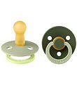 BIBS Colour Pacifiers - Size 2 - 2-Pack - Round - Sage Hunter Gr