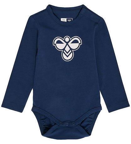 Hummel Bodysuit l/s - hmlMini - Dress Blues w. Logo