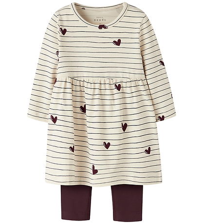 Name It Dress/Leggings - NbfVandora - Summer Sand/Fig