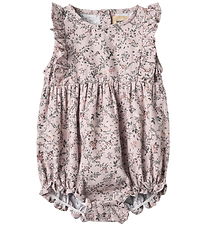 Wheat Summer Romper - Emmaline - Lilac Checked Flowers