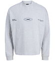 Jack & Jones Sweatshirt - JcoSignal - Wit Gevlekt m. Zwart