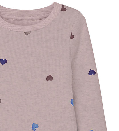 Name It Blouse - Rib - Noos - NmfNutti - Burnished Lilac/Hearts