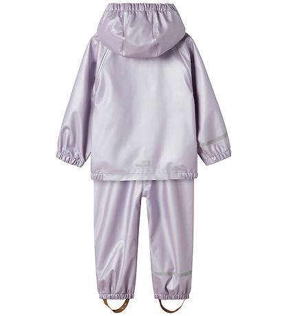 Name It Rainwear w. Suspenders - NmfDry10 - Metallic - Misty Lil