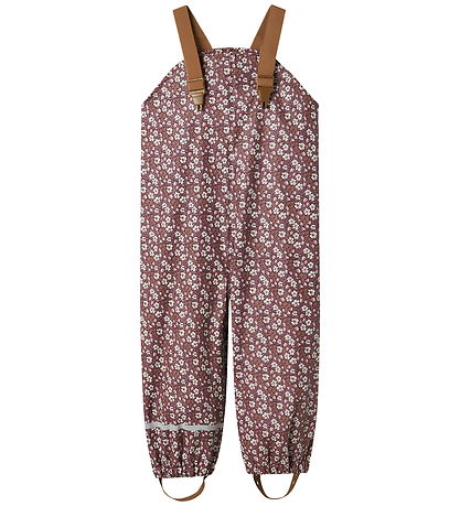 Name It Regenkleding m. Bretellen - NmfDry10 - Fig m. Bloemen
