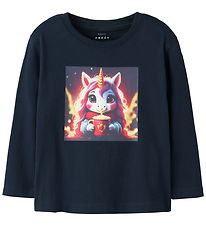 Name It Blouse - NmfVotea - Navy Blazer/Hot Cocoa Unicorn