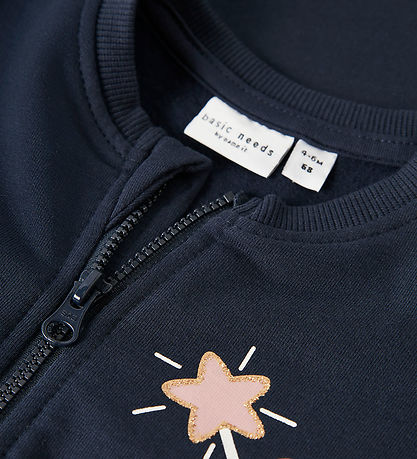 Name It Zip Sweatshirt - NbfVrillie - Navy Blazer/Star
