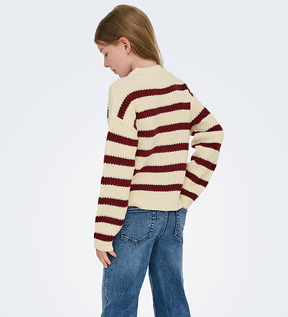 Kids Only Blouse - Knitted - Noos - KogJusty - Eggnog/Cabernet