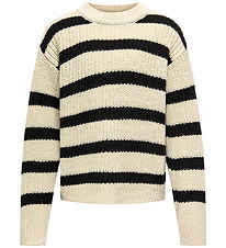 Kids Only Blouse - Knitted - Noos - KogJusty - Eggnog/Black