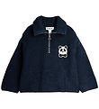 Mini Rodini Blouse - Knitted - Dark Blue w. Panda