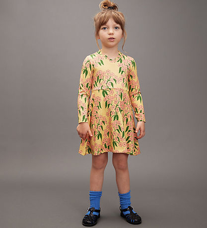 Mini Rodini Dress - Alpine Flowers - Yellow