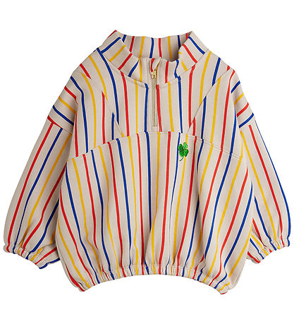 Mini Rodini Sweatshirt - Clover - Grey w. Stripes