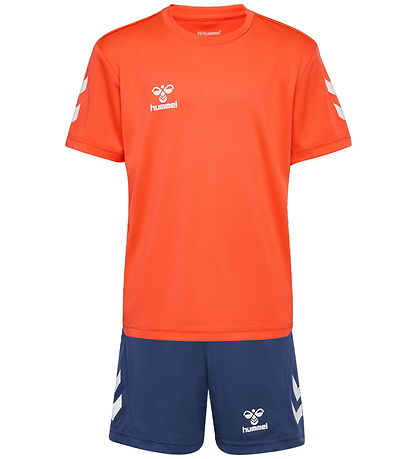 Hummel Tracksuit - HmlLogo - Nasturtium/Dark Denim