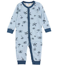 Joha Jumpsuit - Wool/Bamboo - Light Blue w. Print