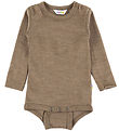 Joha Bodysuit l/s - Wool/Silk - Beige Melange