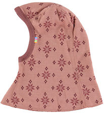 Joha Balaclava - 2-layer - Wool/Cotton - Rose w. Snowflakes