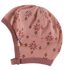 Joha Baby Hat - Wool/Cotton - Rose w. Snowflakes