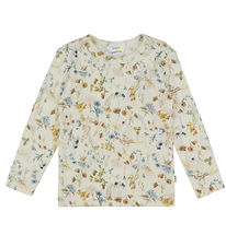 Joha Blouse - Wool - Off White w. Flowers