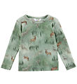 Joha Blouse - Wool - Green w. Forest