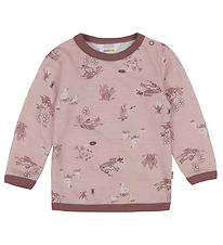 Joha Blouse - Wool/Bamboo - Pink w. Print