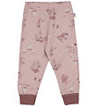Joha Leggings - Wool/Bamboo - Pink w. Print