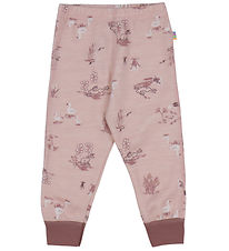 Joha Leggings - Wool/Bamboo - Pink w. Print