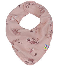 Joha Teething Bib - Wool/Bamboo - Pink w. Print